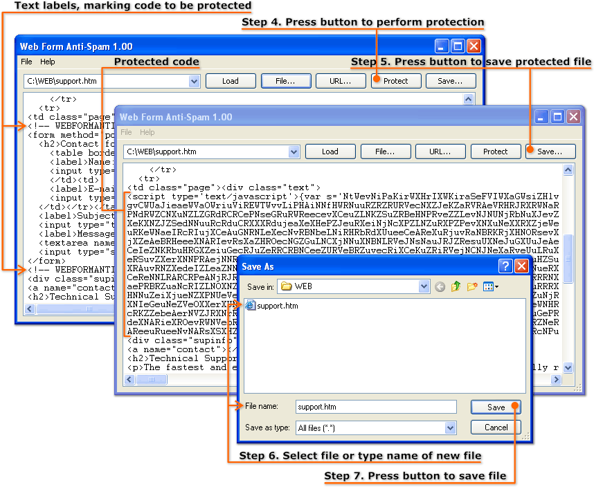 Web Form Anti-Spam file protection