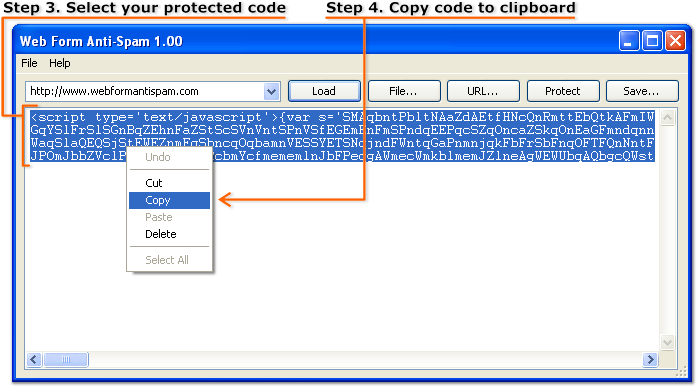 Taking out protected HTML code