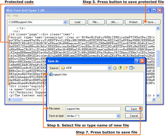 Saving protected HTML code to file