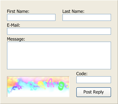Web form with CAPTCHA