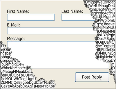 Web form protected with Web Form Anti-Spam